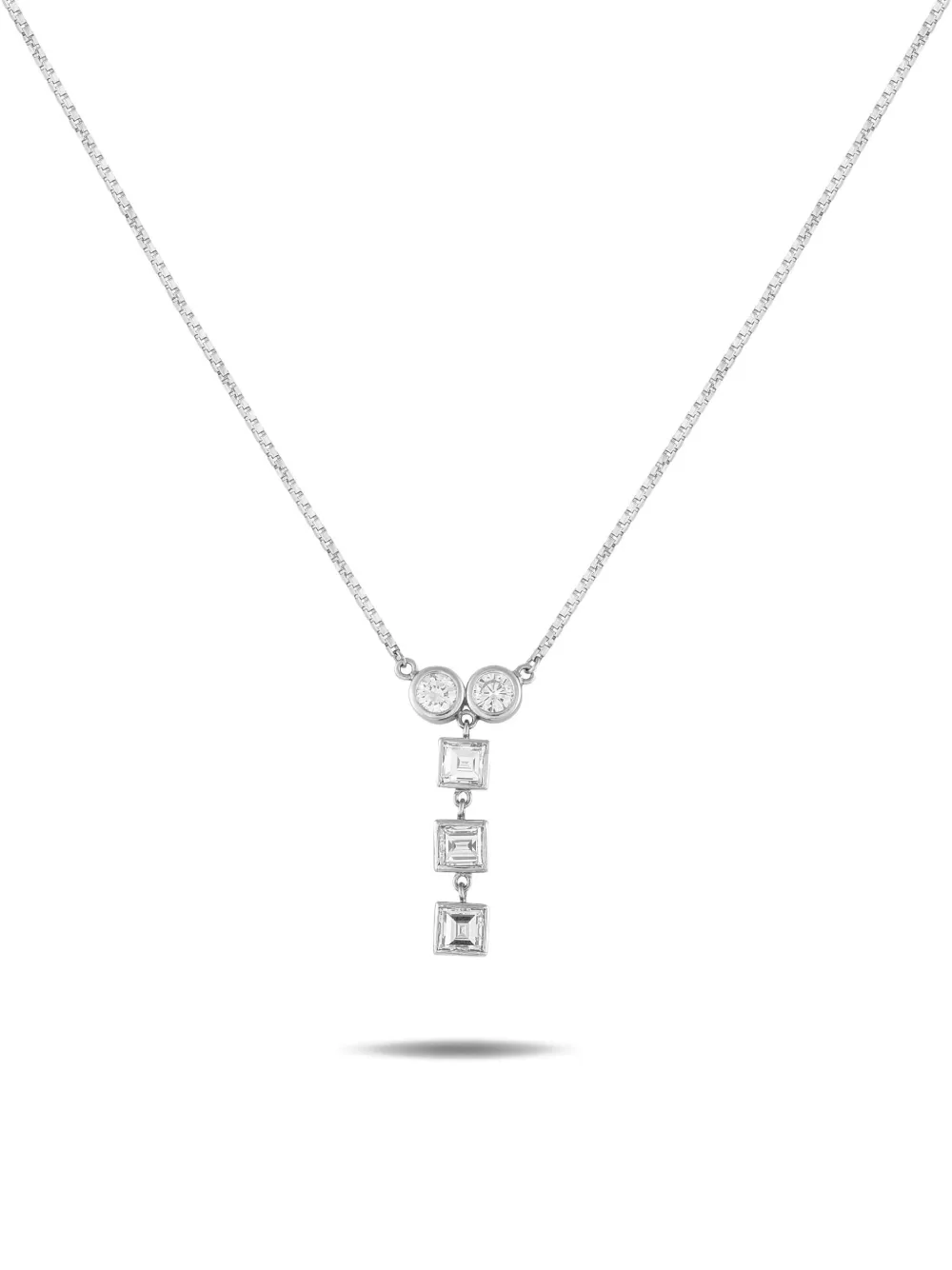 LB Exclusive platinum diamond necklace | Silver | Image 1