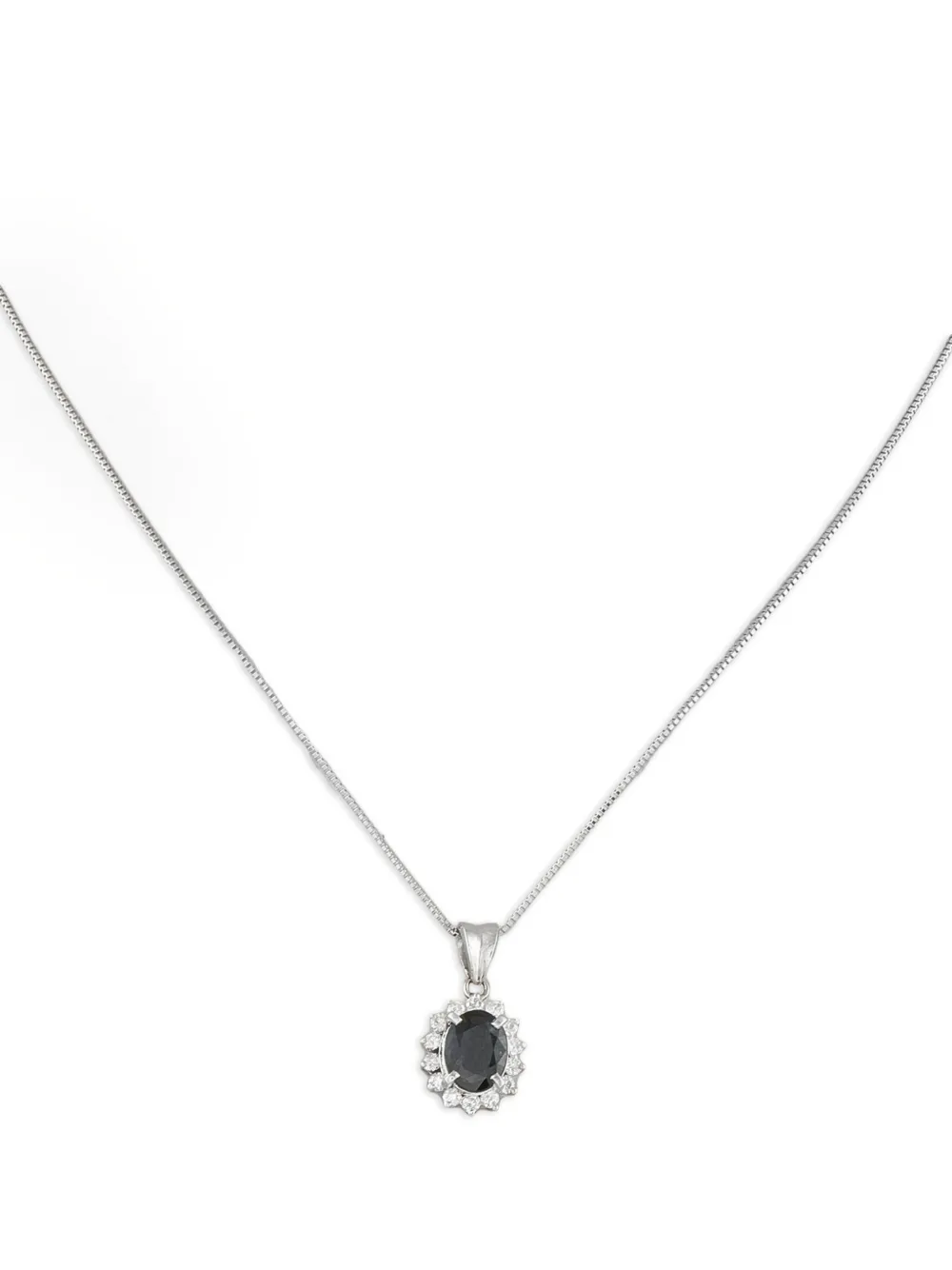 LB Exclusive platinum diamond and sapphire necklace | Image 2