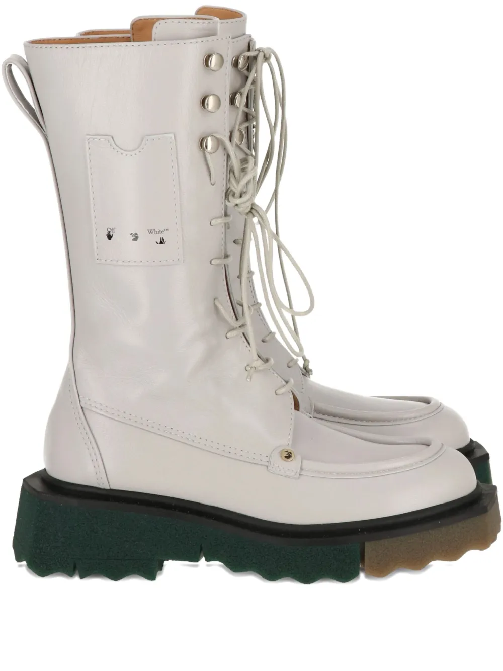 Off-White lace-up platform boots - Grigio