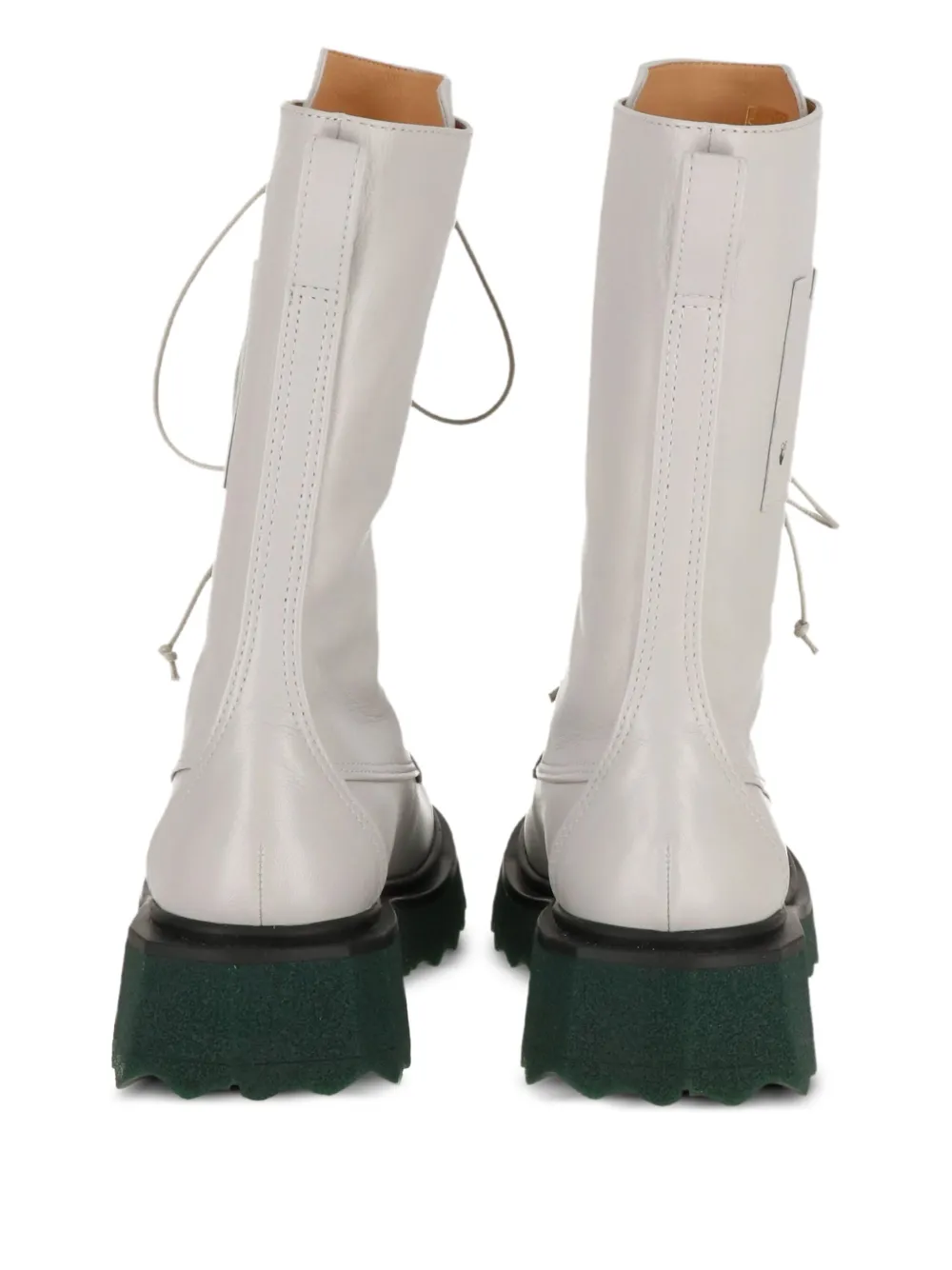 Off-White lace-up platform boots Grey