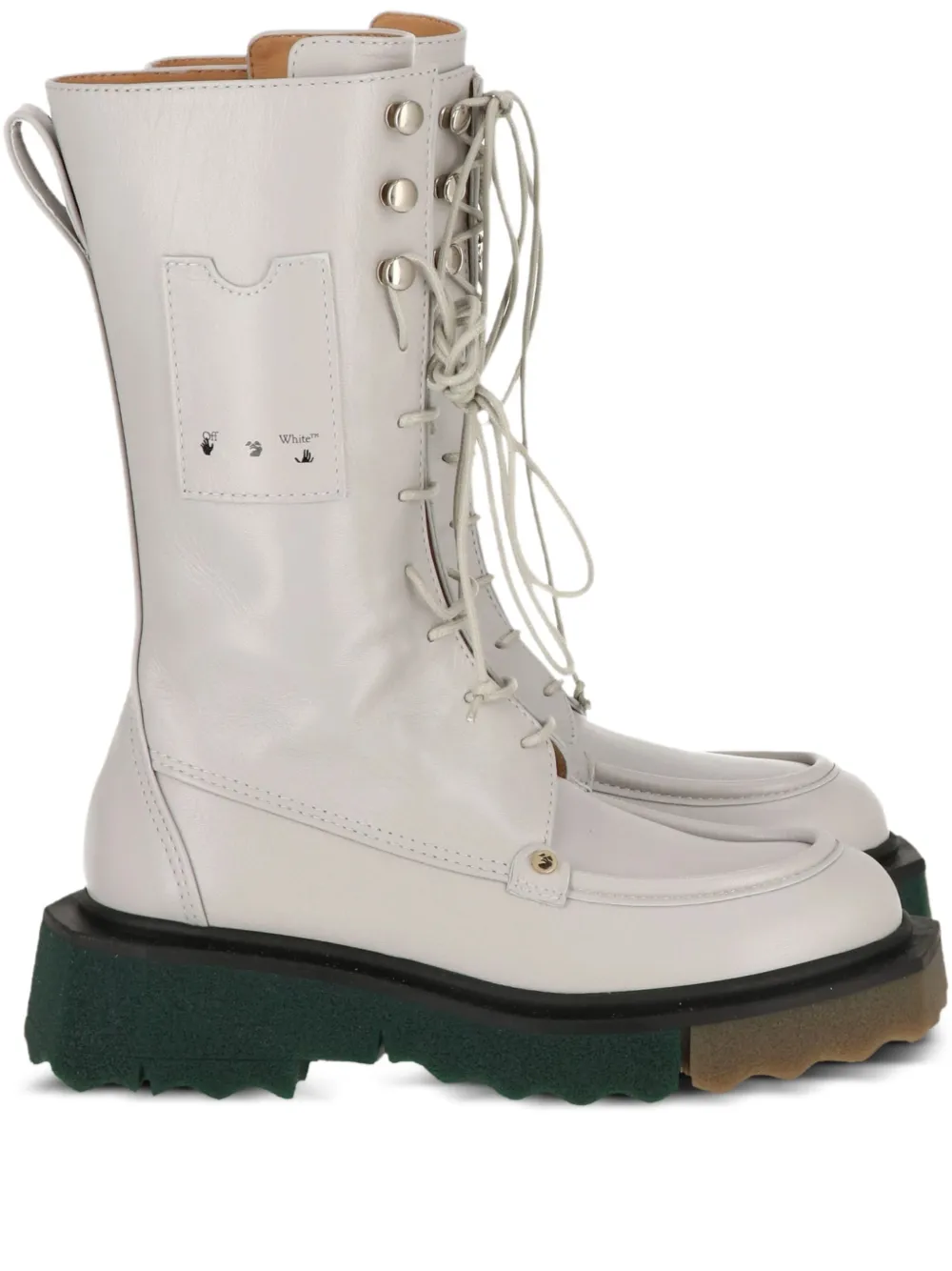 Off-White lace-up platform boots Grey