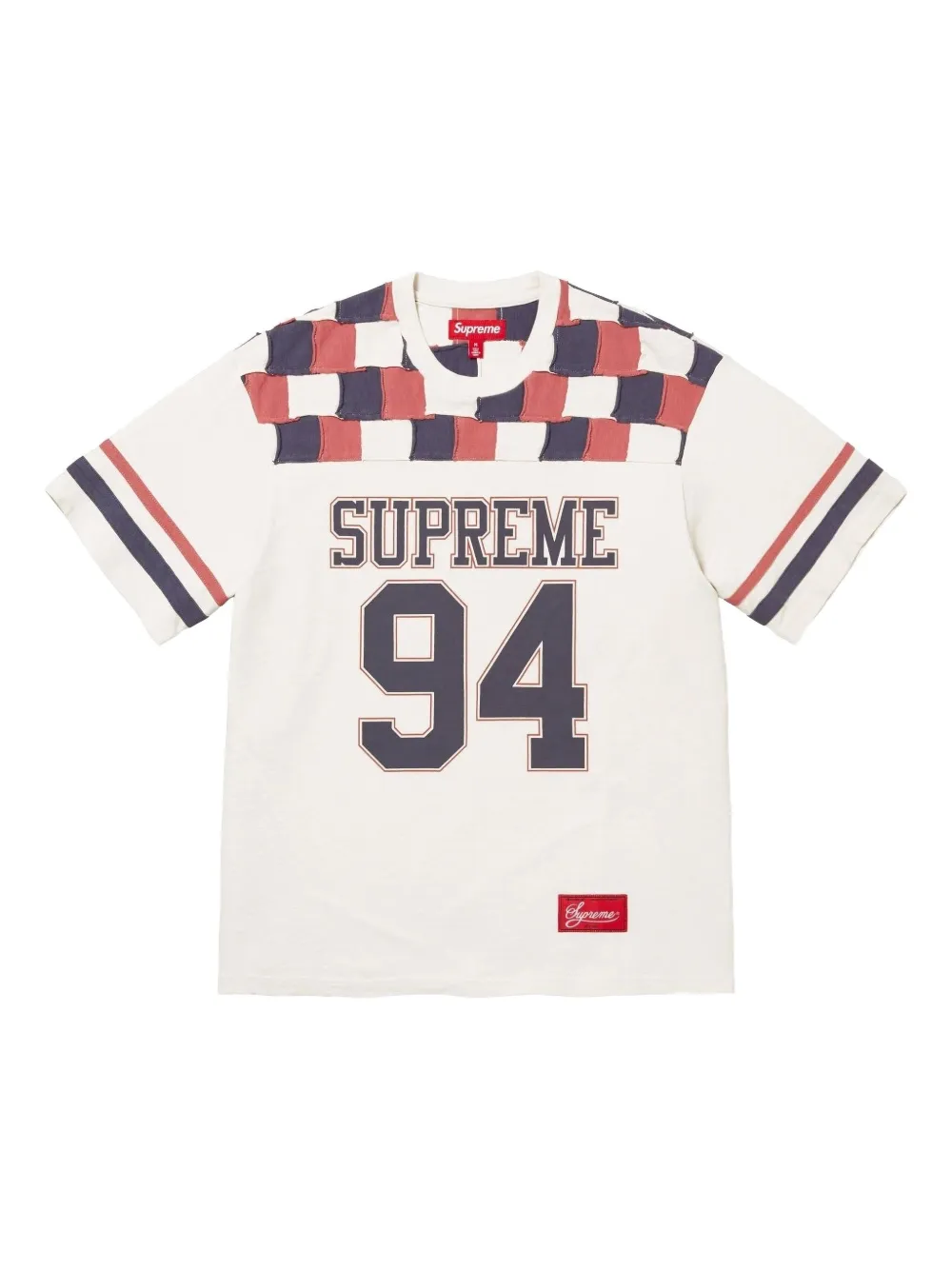 Supreme Patchwork Yoke Football T-shirt In White