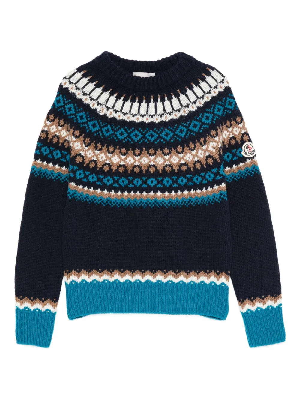 Moncler Enfant Fair-isle pattern crew-neck sweater | Blue | Image 1