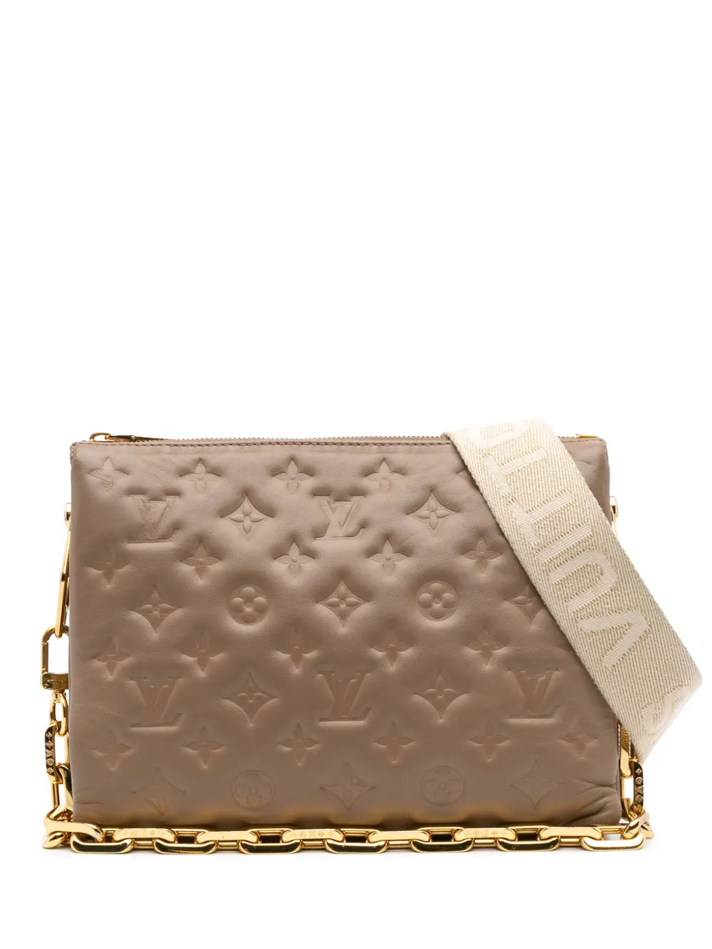 Louis Vuitton Pre-Owned 2021-2025 Monogram Embossed Puffy Lambskin Coussin PM satchel | Brown | Image 1