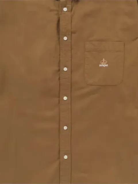 Supreme 로고 자수 플란넬 셔츠