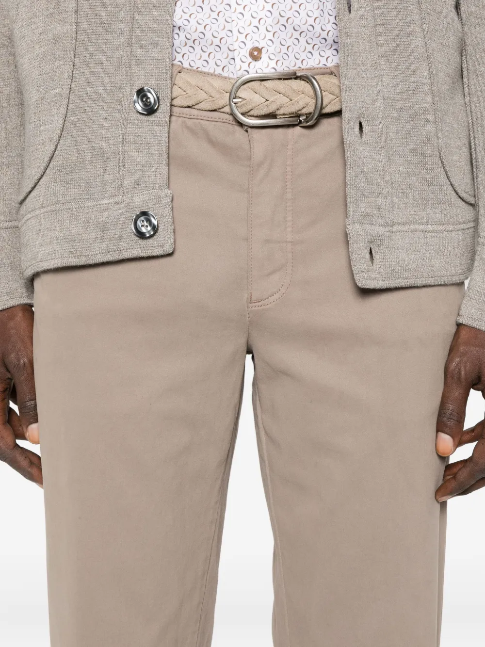 Sand Dilan Suede-touch Trousers In Brown