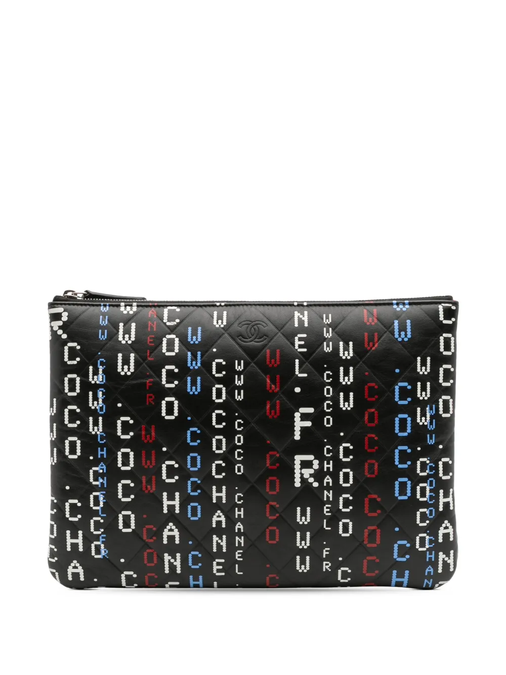 CHANEL Pre-Owned 2017-2018 ミディアム マトラッセ ラムスキン データ センター Oケース クラッチバッグ - CHANEL Pre-Owned 2017-2018 ミディアム マトラッセ ラムスキン データ センター Oケース クラッチバッグ -