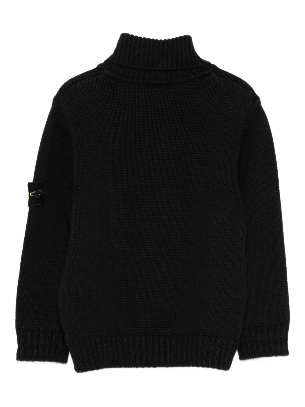 Stone Island Roll-neck Logo-patch Sweater In Black