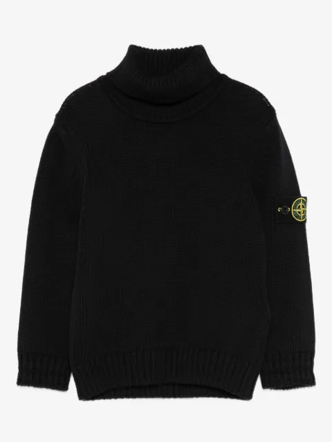 Stone Island Junior Suéter gola alta com logo