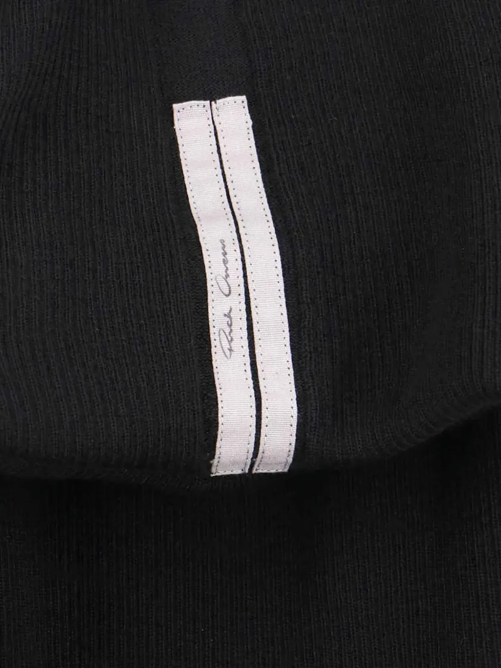 Rick Owens Ribbed Texture Turtleneck Knee Length Dress In Black
