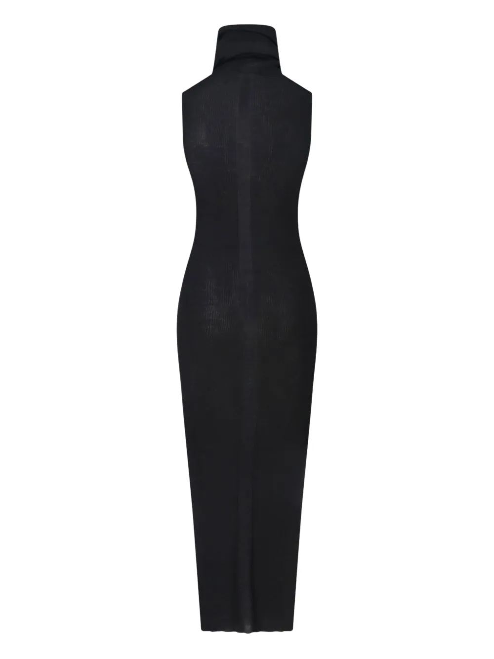 Rick Owens Geribbelde maxi-jurk met hoge hals - Zwart