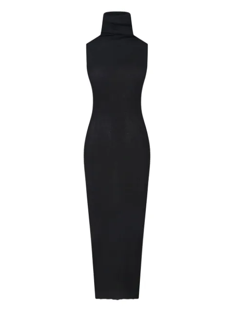 Rick Owens vestido largo de canalé con cuello alto
