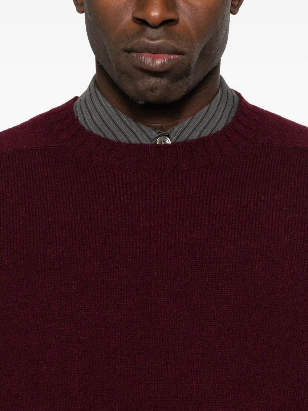 Sebago Deep Red Crew Neck Sweater In Burgundy