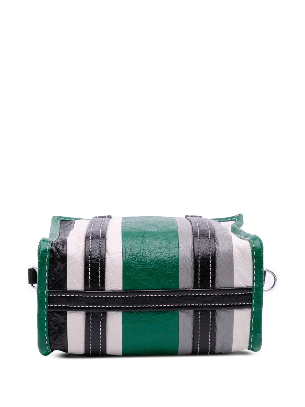 Pre-owned Balenciaga 2018 Xs Lambskin Bazar Shopper Satchel In Green
