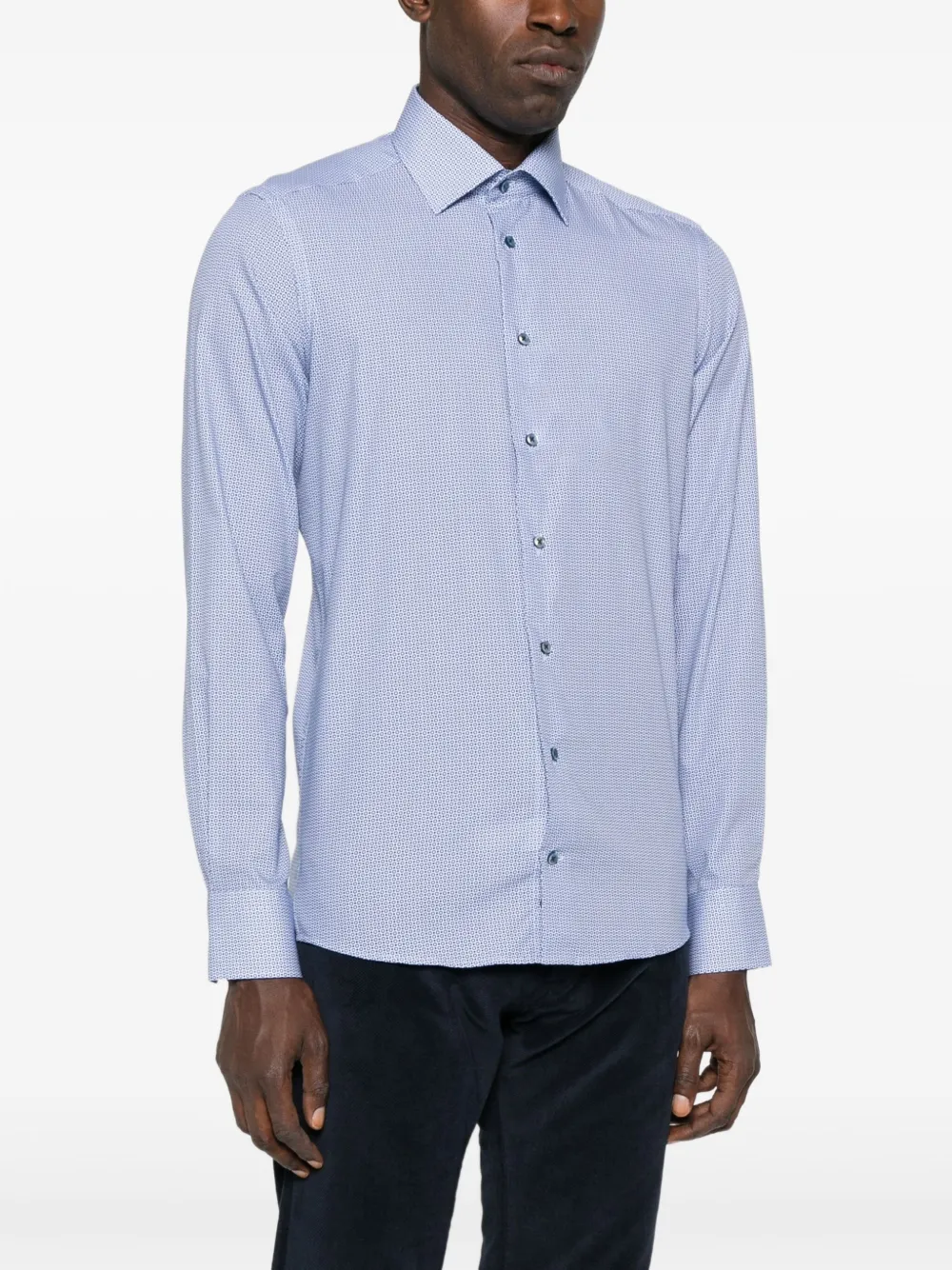 Sand Overhemd met geometrische print Wit