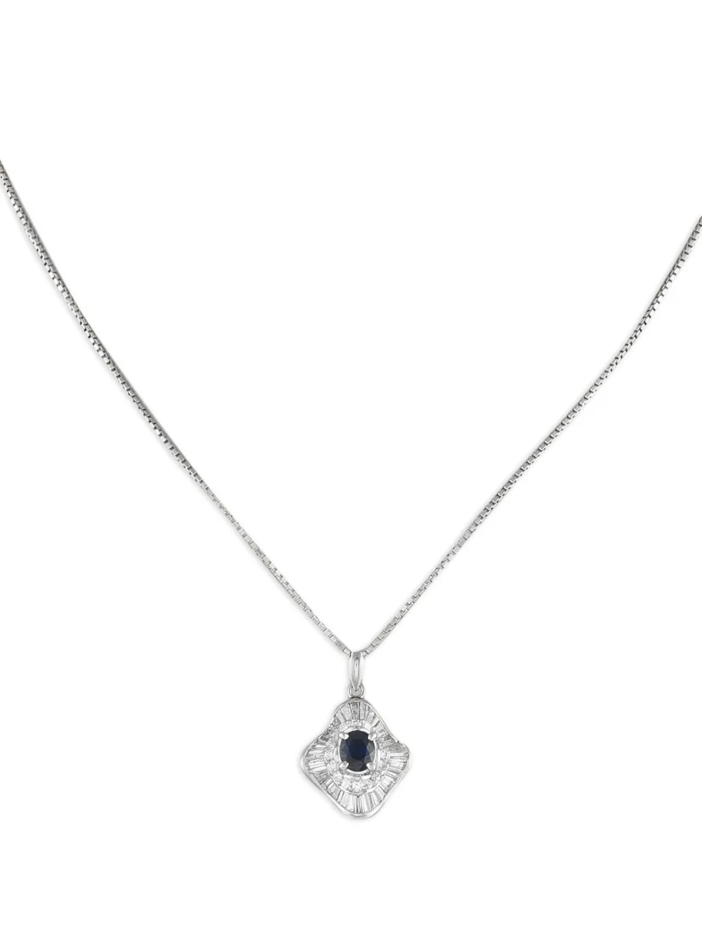 LB Exclusive platinum diamond and sapphire necklace | Image 2