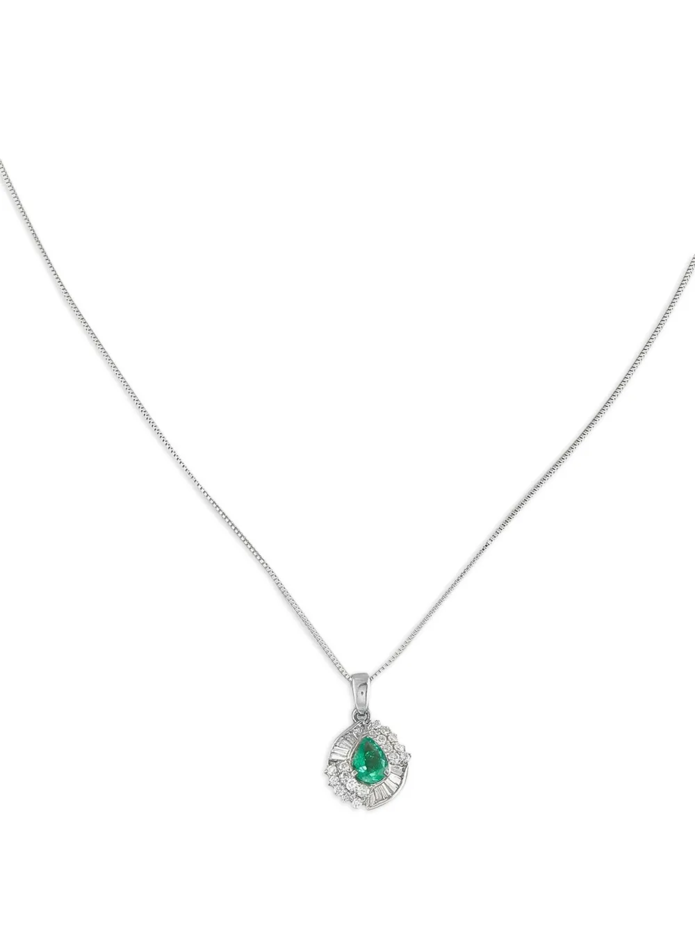 LB Exclusive platinum emerald and diamond necklace | Image 2