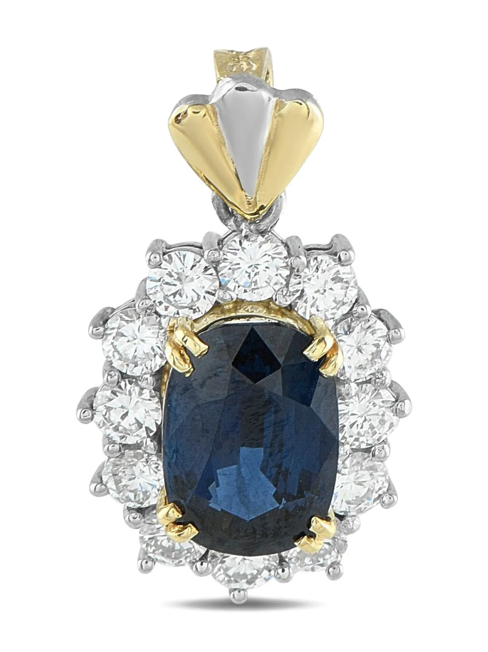 LB Exclusive platinum diamond and sapphire pendant | Silver | Image 1