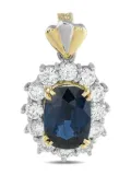 LB Exclusive platinum diamond and sapphire pendant - Silver