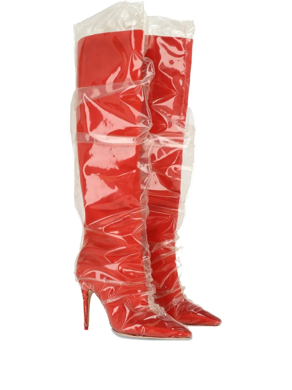 Off-White plastic-overlay high boots - Rosso