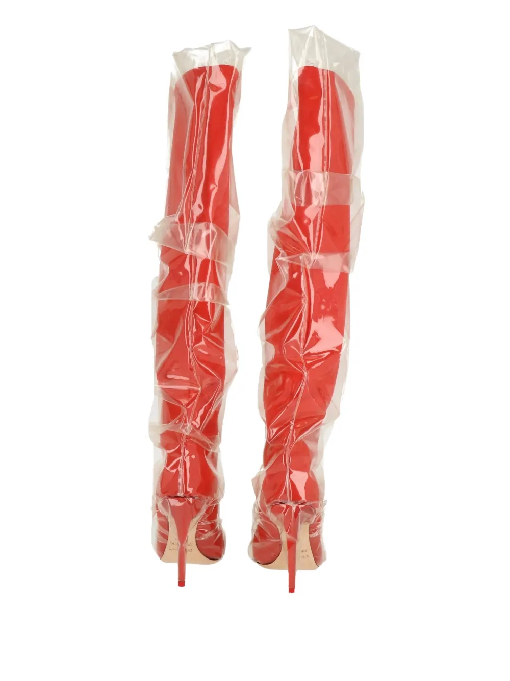 Off-White plastic-overlay high boots Red