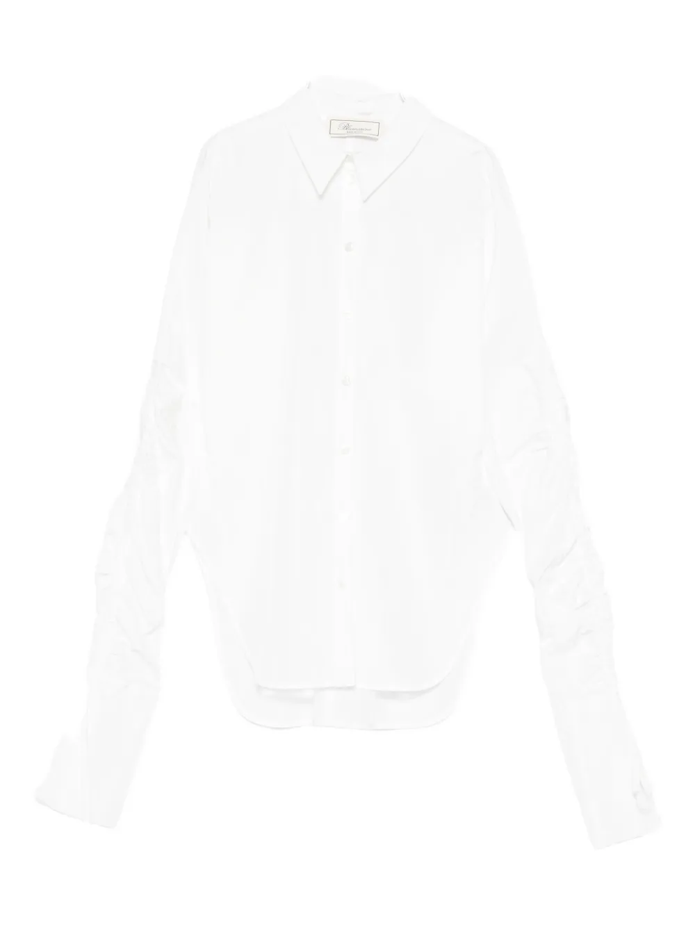 Blumarine gathered-sleeve button-down shirt | White | Image 1