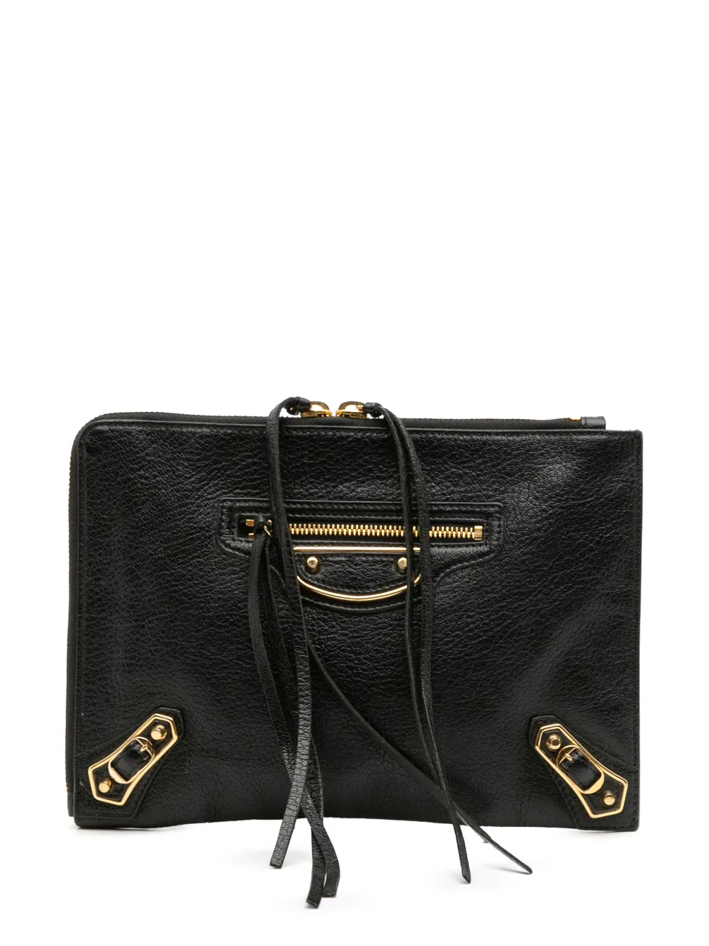 Balenciaga Pre-Owned 2017 Chevre Motocross Metallic Edge clutch bag | Black | Image 1