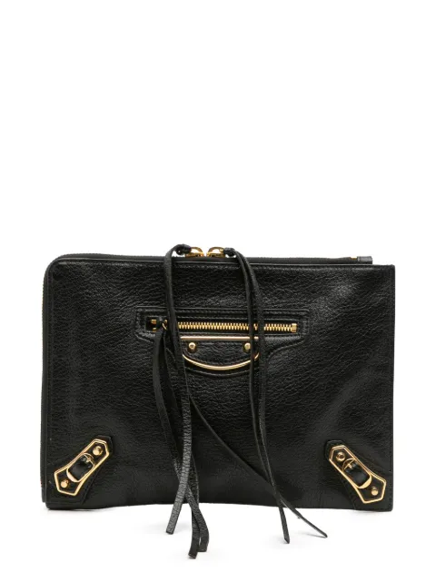 Balenciaga Pre-Owned 2017 Chevre Motocross Metallic Edge clutch bag