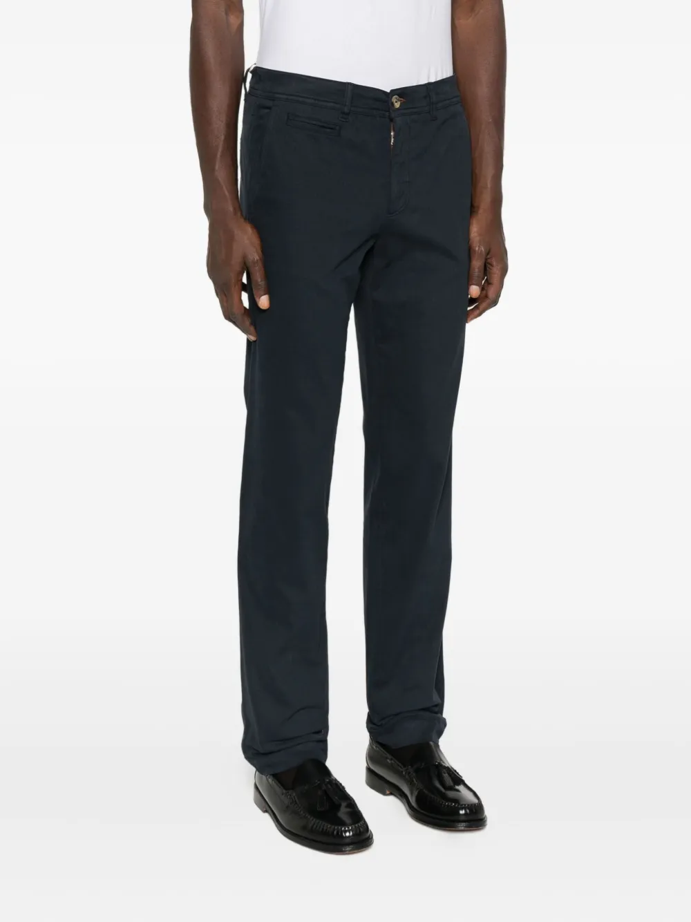 Sand Dilan Cuffed Cotton Trousers In Black