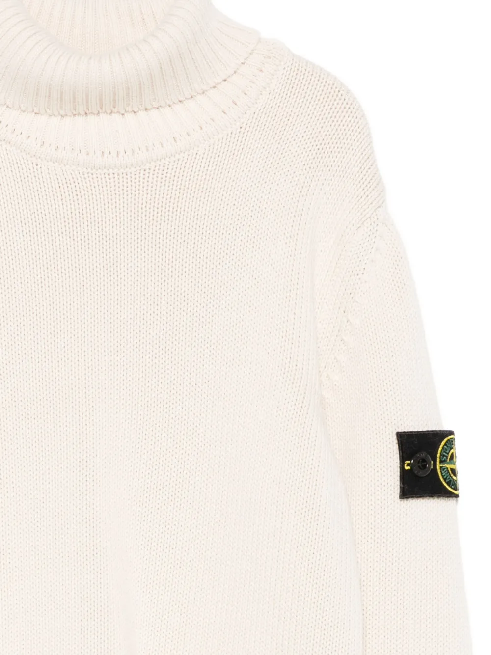 Stone Island Roll-neck Patch-pocket Sweater In Neutral