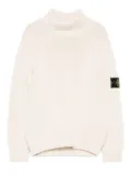 Stone Island Junior roll-neck patch-pocket sweater - White