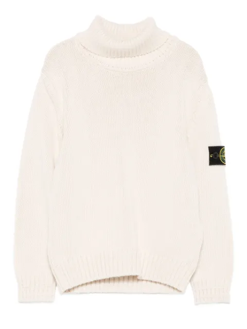 Stone Island Junior roll-neck patch-pocket sweater