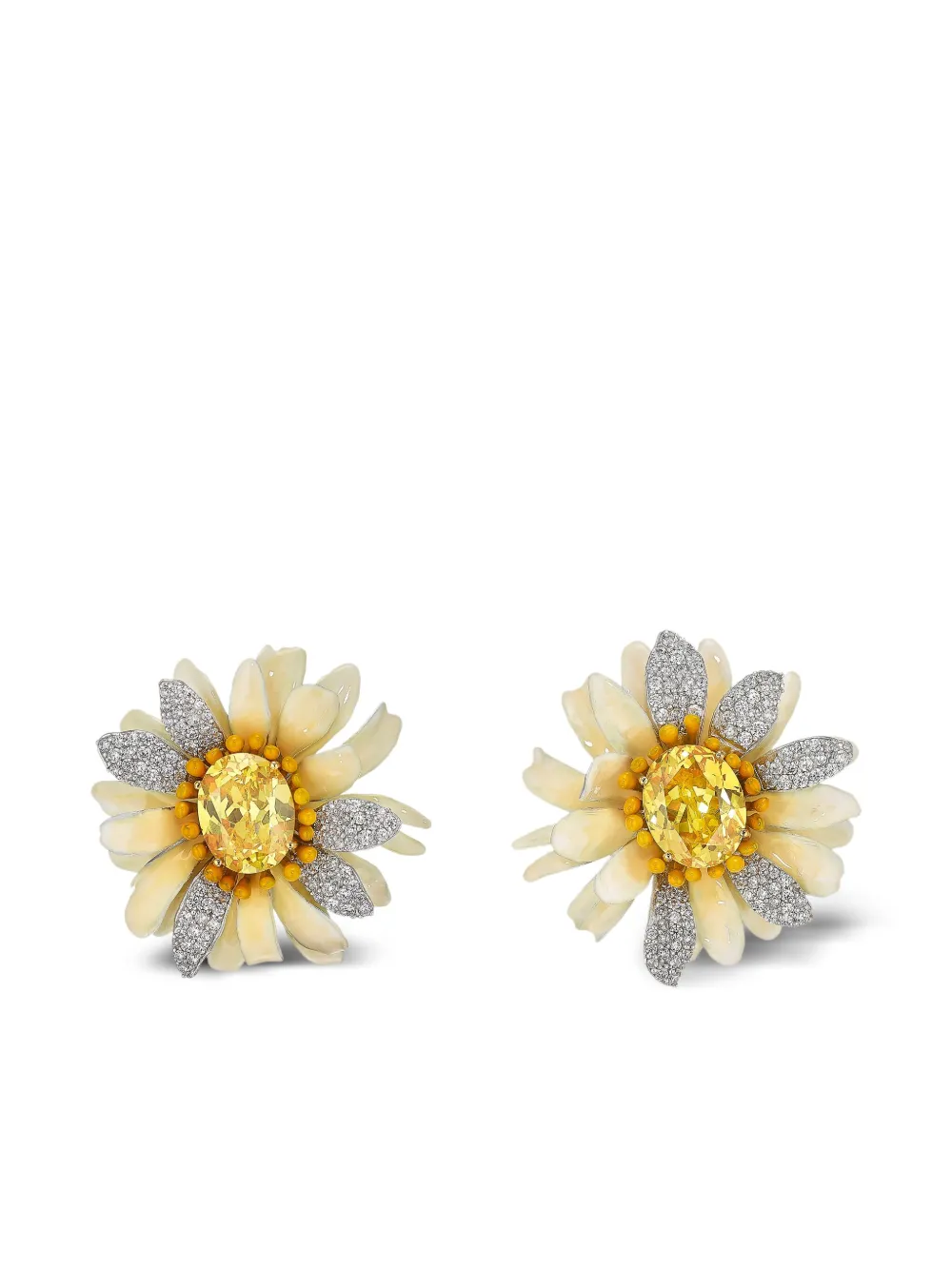Anabela Chan 18k Gold Vermeil Sunflower Bloom Multi-stone Earrings In Yellow