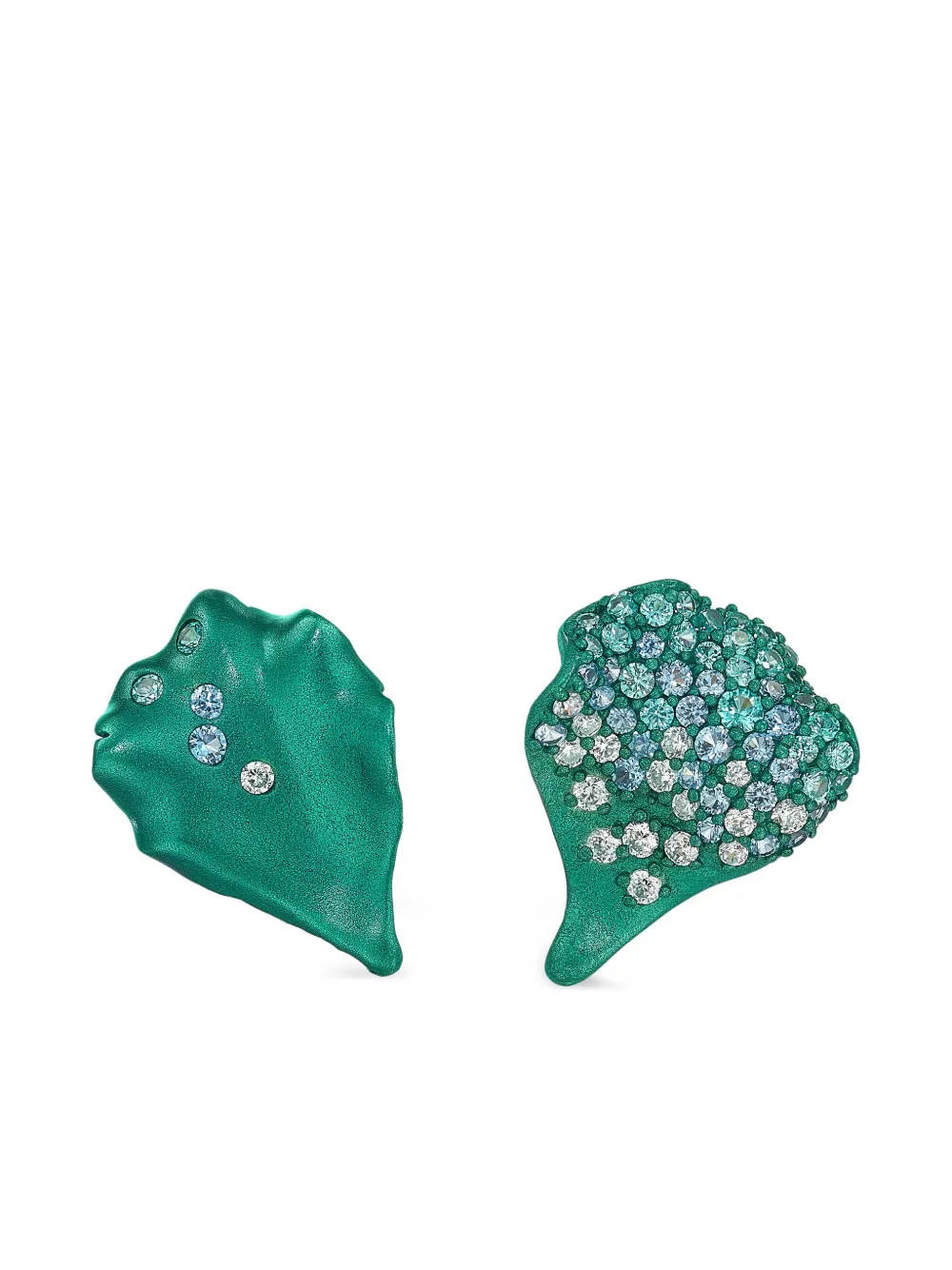 Anabela Chan Recycled Aluminum Paraiba Petal Multi-stone Earrings In Green