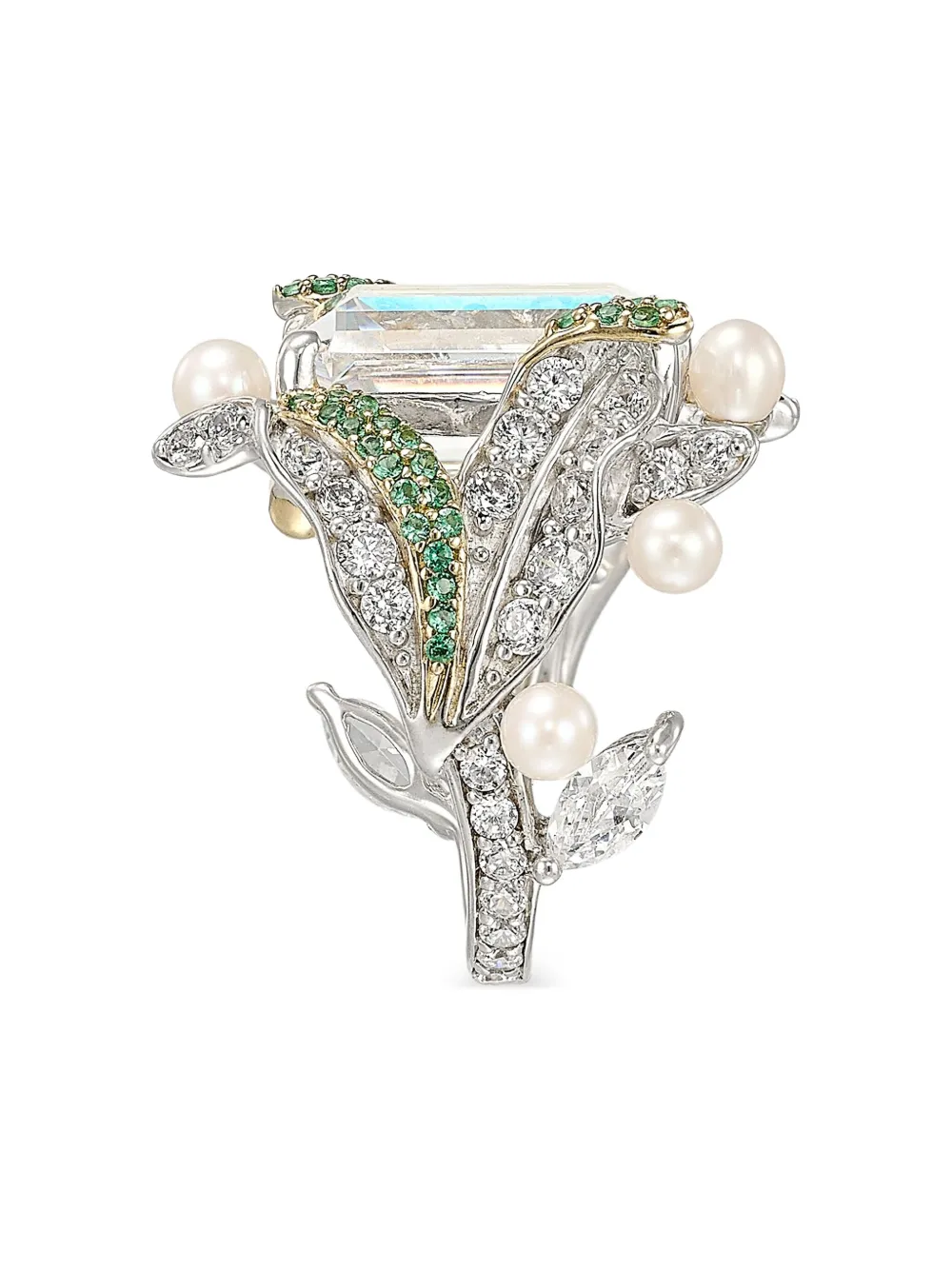Anabela Chan anillo Lily en oro blanco de 18kt con gemas | blanco | Image 1