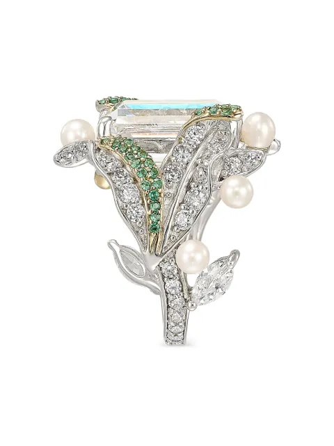 Anabela Chan rhodium vermeil Lily multi-stone ring