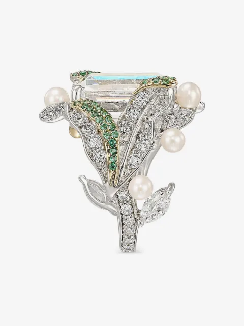 Anabela Chan rhodium-vermeil Lily multi-stone ring