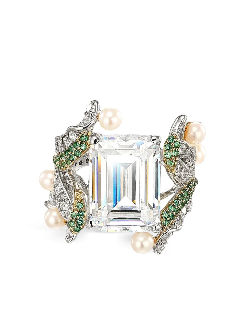 Anabela Chan anillo Lily en oro blanco de 18kt con gemas | Image 2
