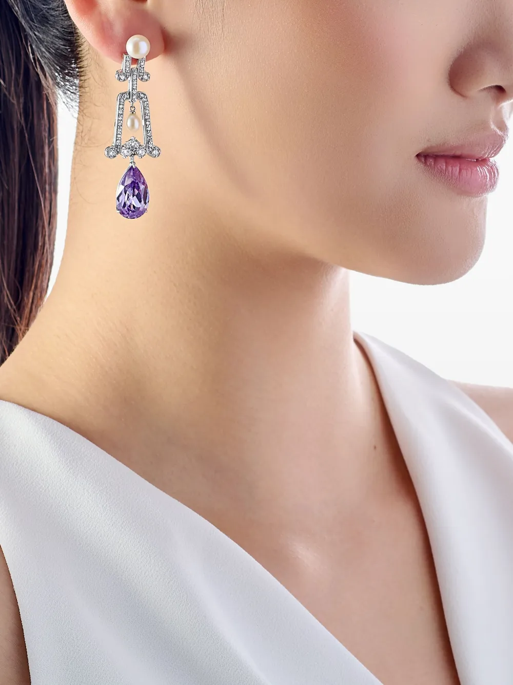 Anabela Chan rhodium vermeil Moderne multi-stone earrings | Image 2