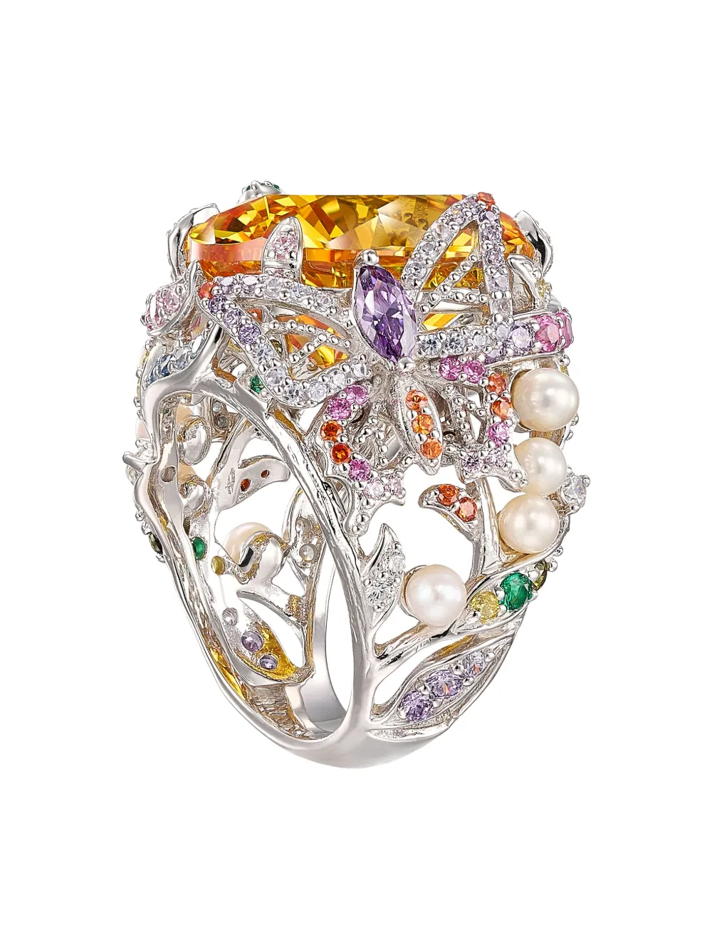 Anabela Chan Swallowtail Multi-stone Ring In Multi