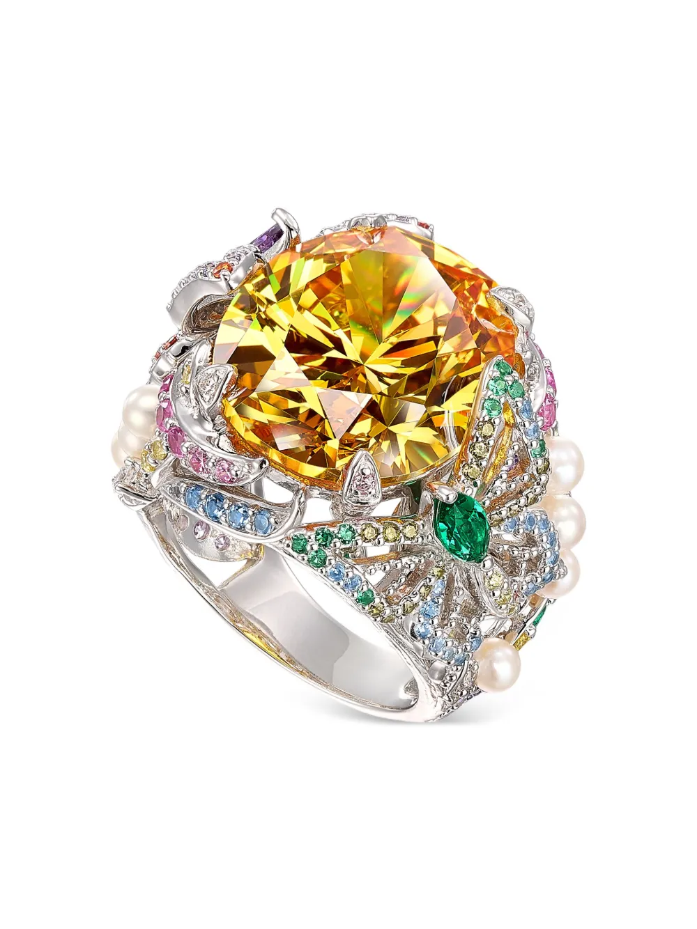  Anabela Chan Swallowtail Multi-stone Ring - Gold 