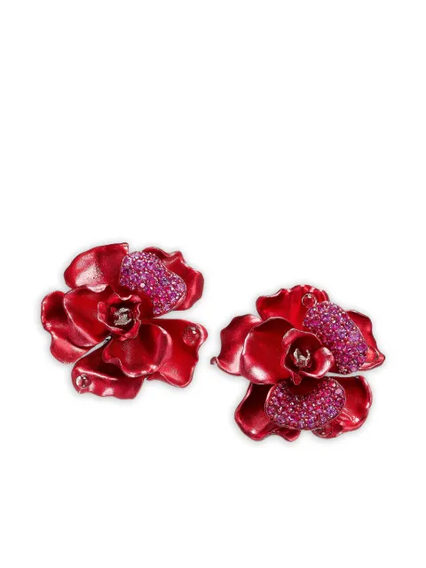 Anabela Chan 18K white gold Crimson Camelia multi-stone earrings