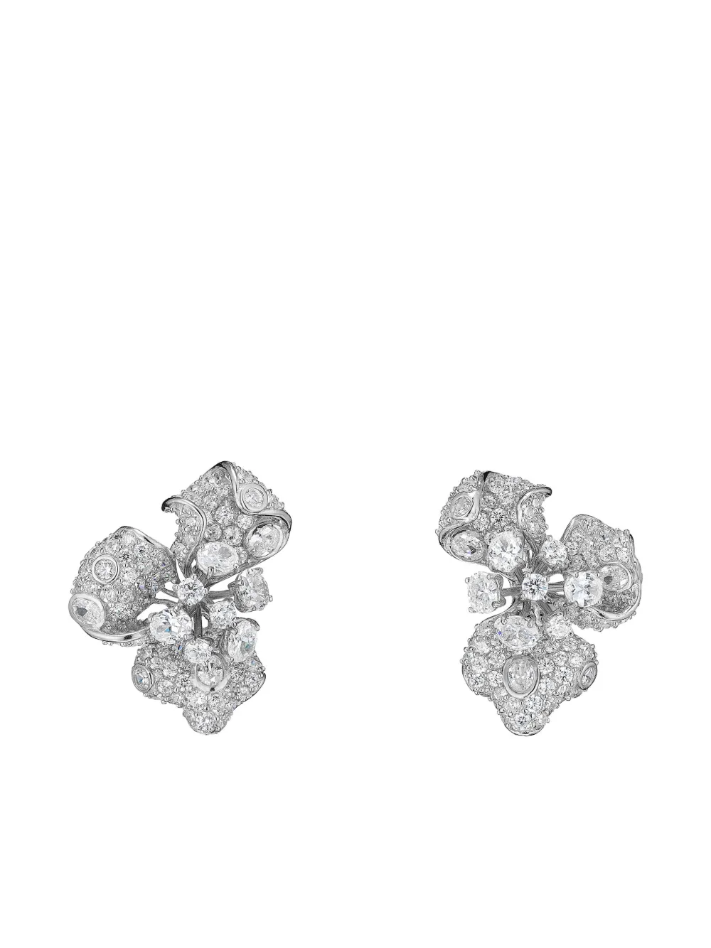 Anabela Chan 18k Yelllow Gold Blossom Multi-stone Earrings In Gray