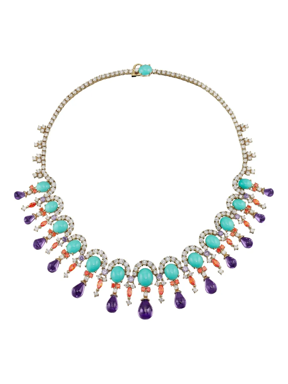 Anabela Chan 18k Yellow Gold Vermeil Imperail Tutti Frutti Multi-stone Necklace In Multi