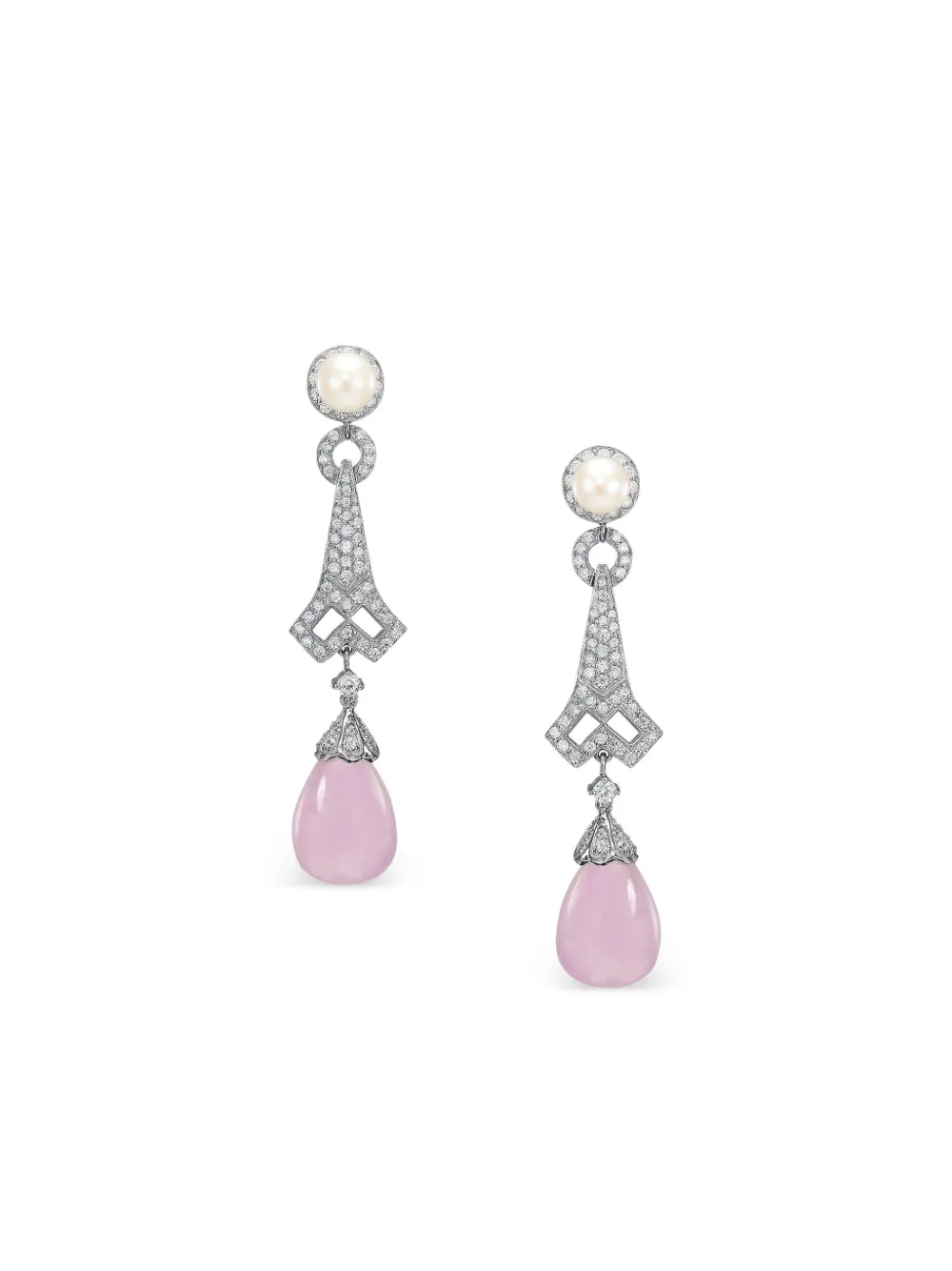 Anabela Chan 14K white gold and rhodium vermeil Moderne multi-stone earrings | Purple | Image 1