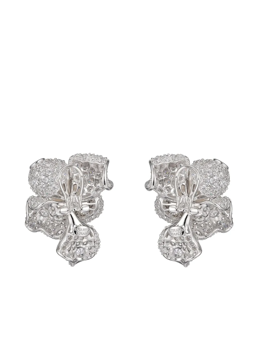 Anabela Chan 18k White Gold Blossom Pearl And Diamond Earrings In Silver
