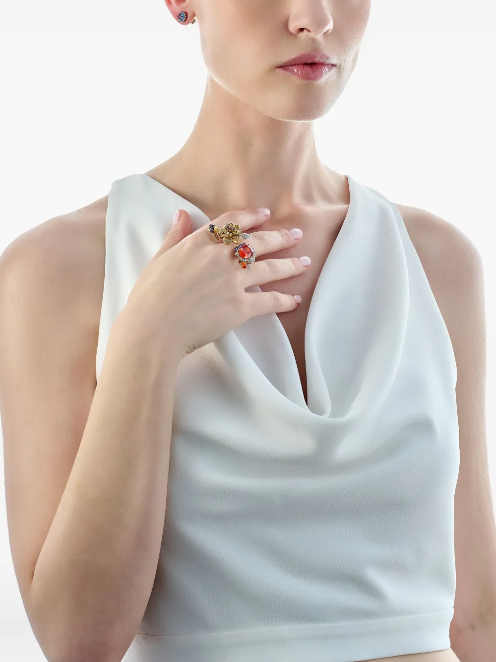 Anabela Chan 18K yellow gold and rhodium vermeil Imperial Delphinium multi-stone ring | Image 2