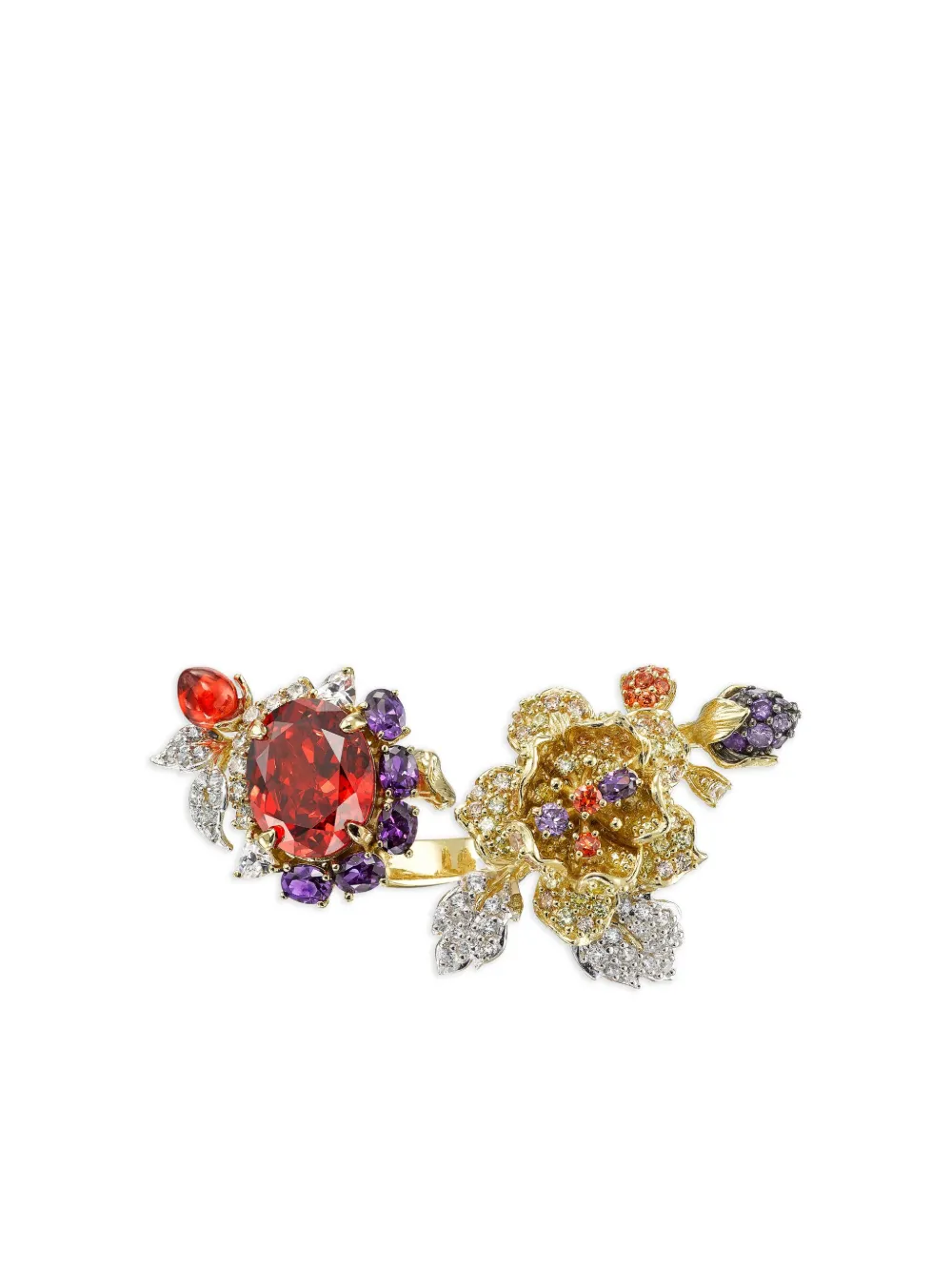 Anabela Chan 18K yellow gold and rhodium vermeil Imperial Delphinium multi-stone ring | Orange | Image 1