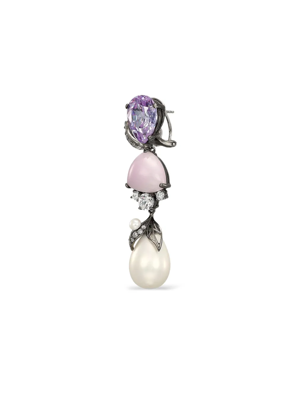 Anabela Chan 14k White Gold And Rhodium Vermeil Berry Multi-stone Earrings In Multi