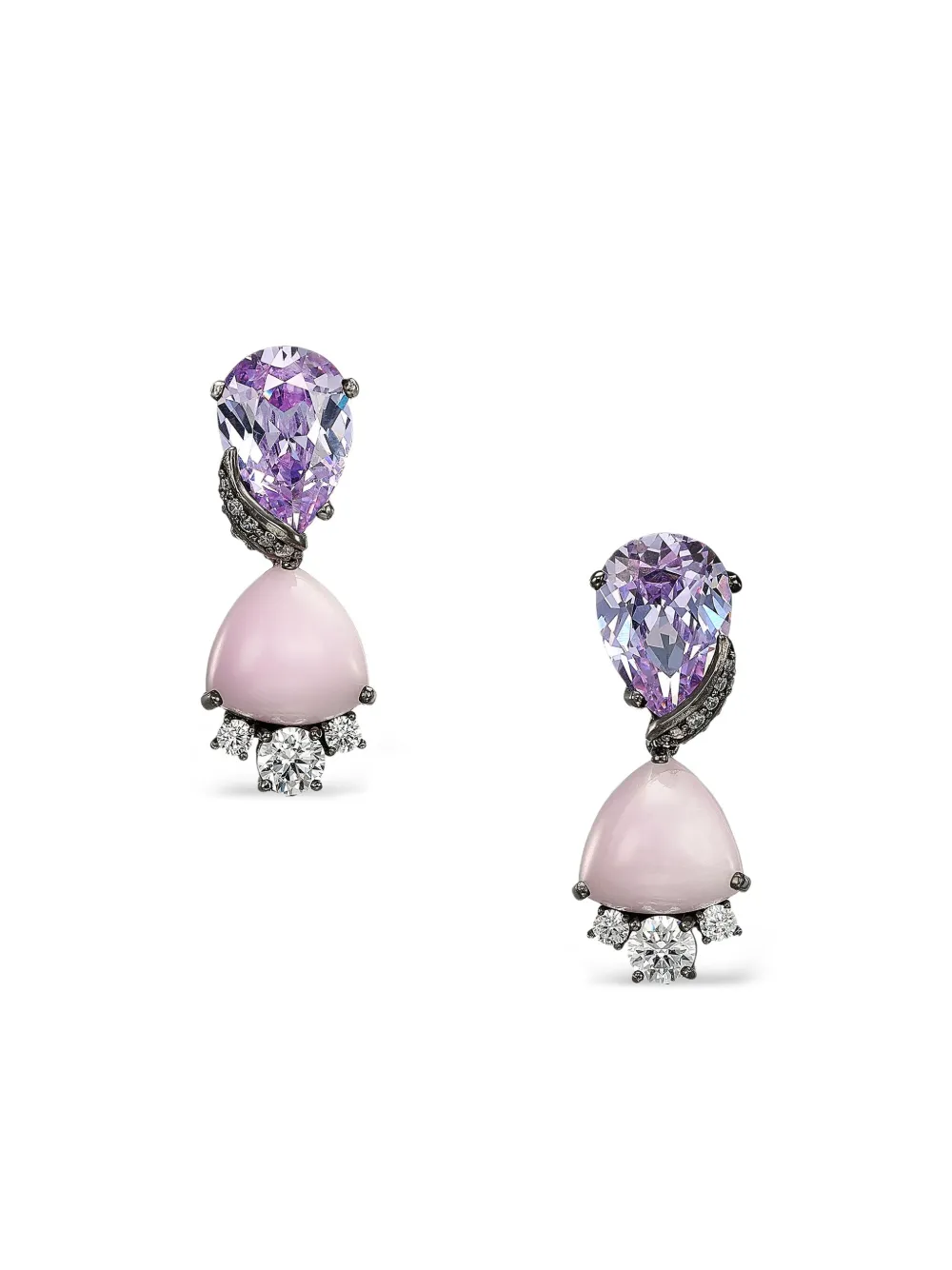 Anabela Chan 14k White Gold And Rhodium Vermeil Berry Multi-stone Earrings In Multi